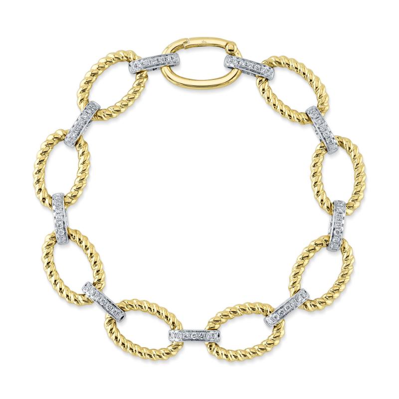 14K Yellow And White Gold Open Link Bracelet