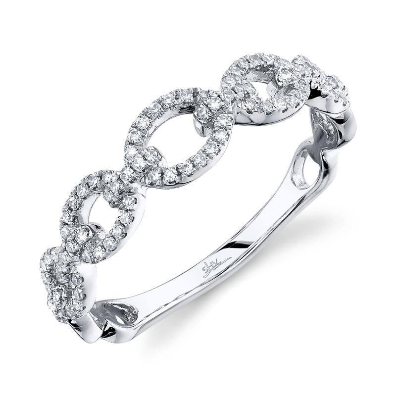 0.23Ct 14K White Gold Diamond Link Ring