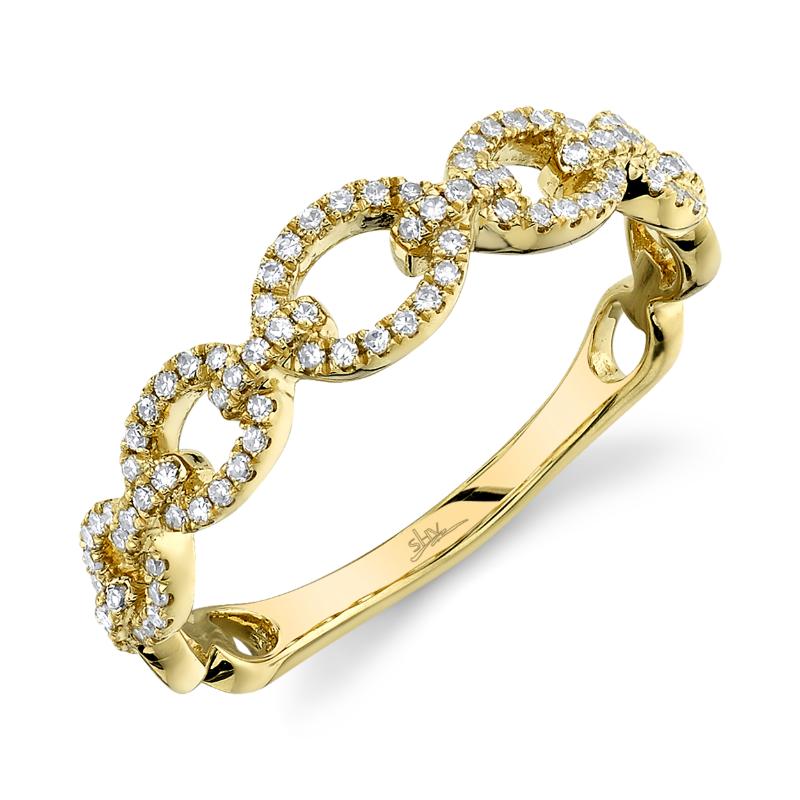 0.23Ct 14K Yellow Gold Diamond Link Ring