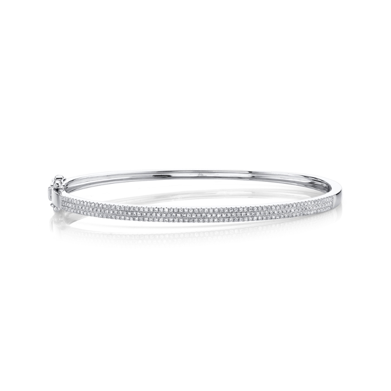 0.52Ct 14K White Gold Diamond Pave Bangle