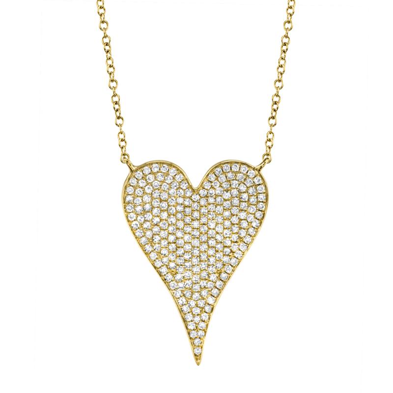 0.43Ct 14K Yellow Gold Diamond Heart Necklace