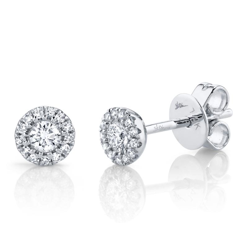 0.24Ct 14K White Gold Diamond Stud Earring