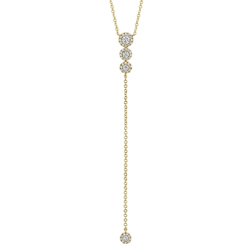 0.29Ct 14K Yellow Gold Diamond Lariat Necklace