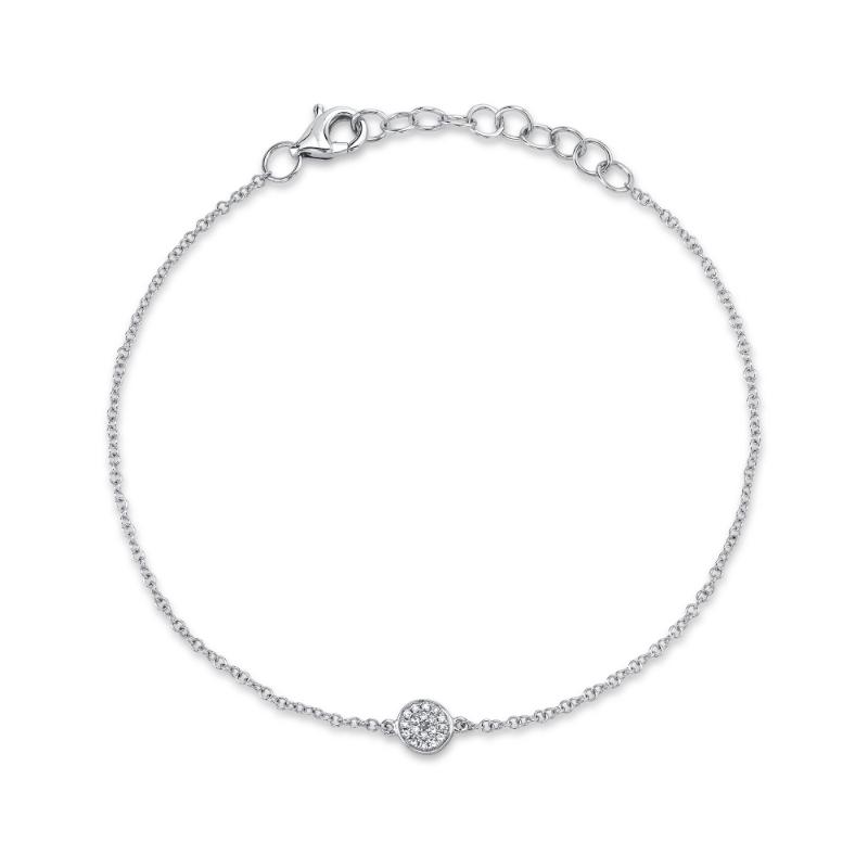 14K White Gold Diamond Circle Bracelet with Diamonds