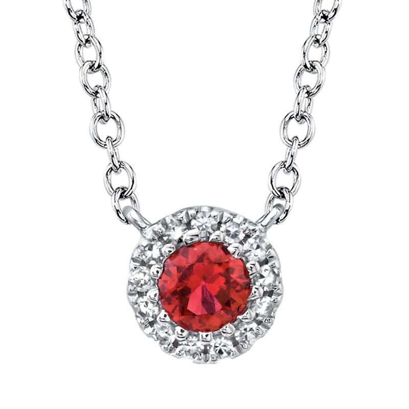 0.04Ct Diamond & 0.14Ct Ruby Necklace