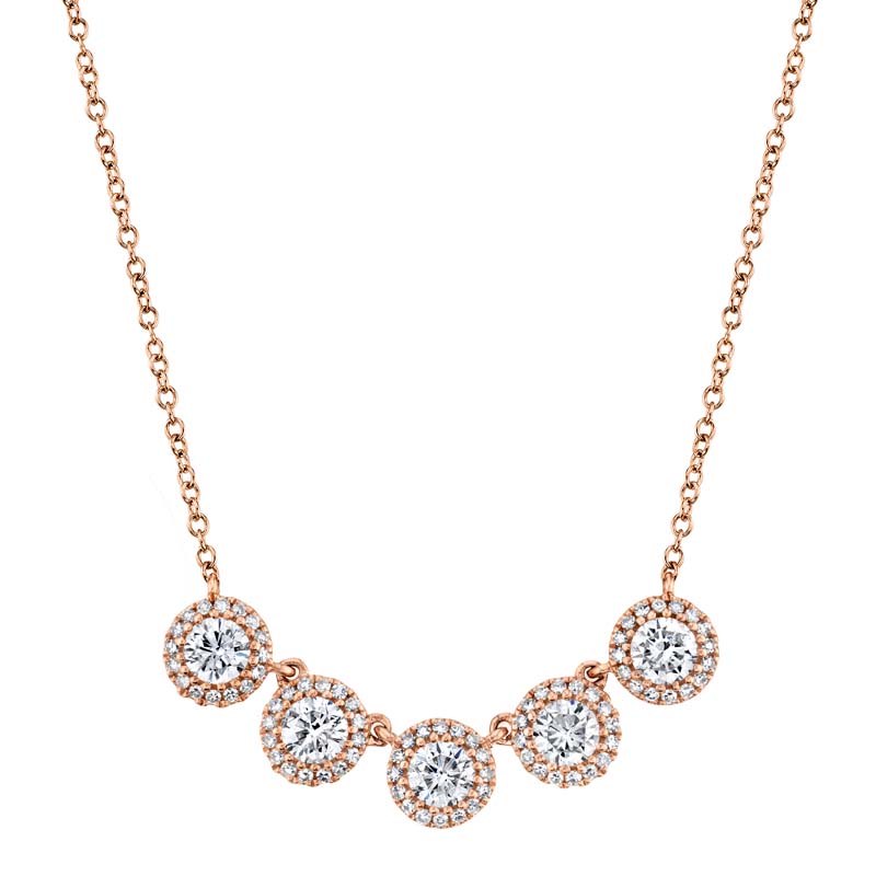 120ct 14k Rose Gold Diamond Necklace Sc55004006v3