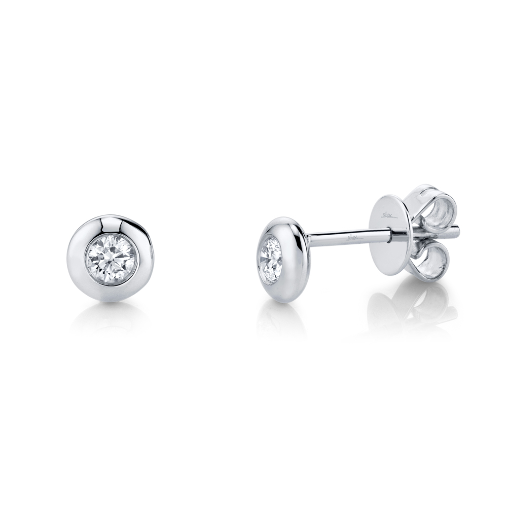 0.22Ct Diamond Bezel Stud Earring
