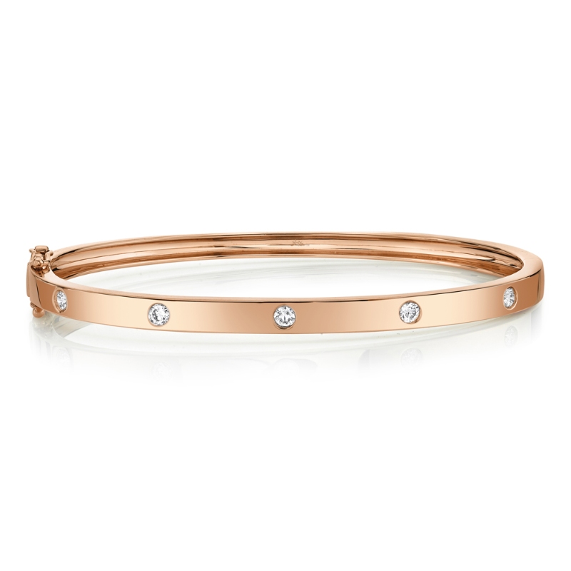 0.38Ct 14K Rose Gold Diamond Bangle