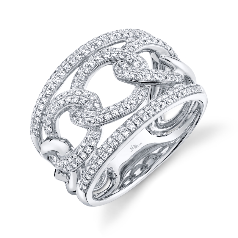 0.61Ct 14K White Gold Diamond Lady's Link Ring