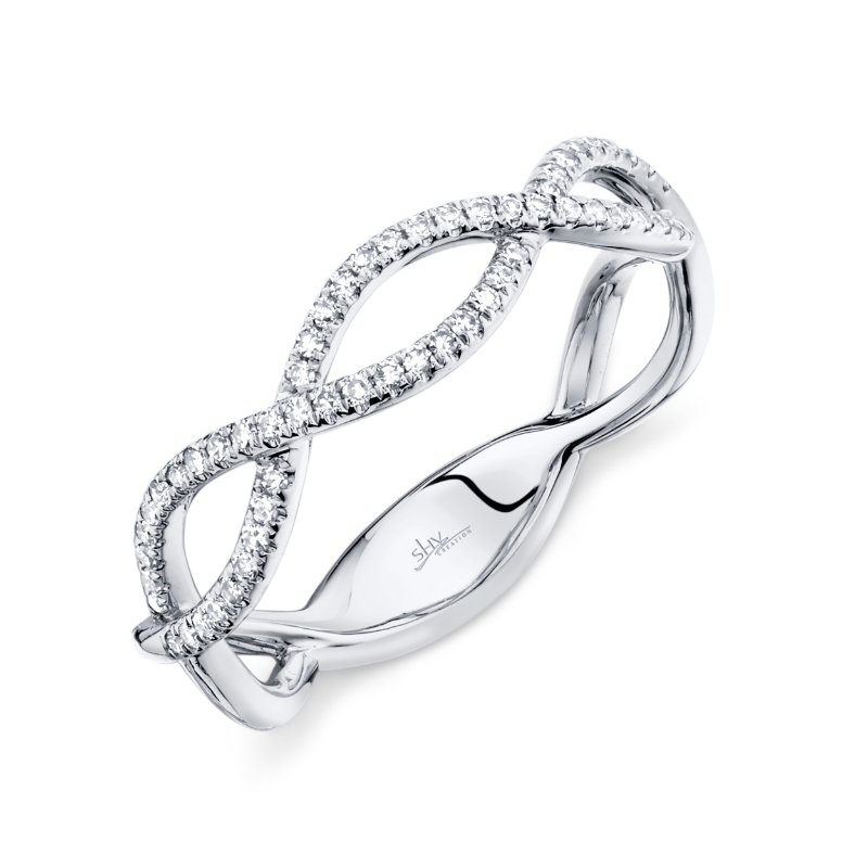 0.19Ct 14K White Gold Diamond Infinity Ring