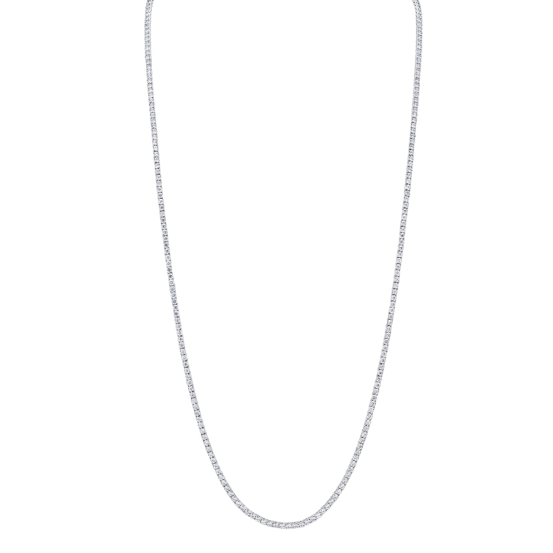 8.70Ct 14K White Gold Diamond Tennis Necklace 36