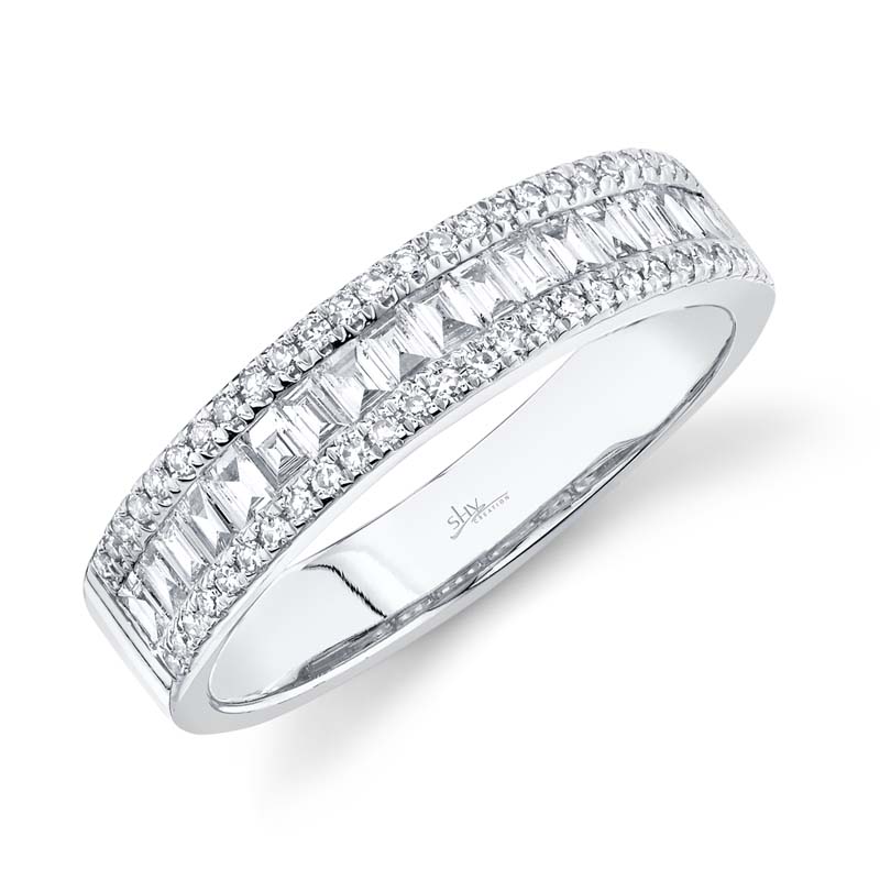 0.55Ct 14K White Gold Diamond Baguette LadyS Band