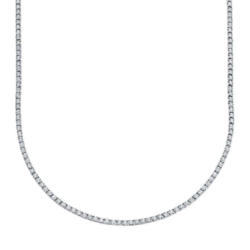 3.96Ct 14K White Gold Diamond Tennis Necklace