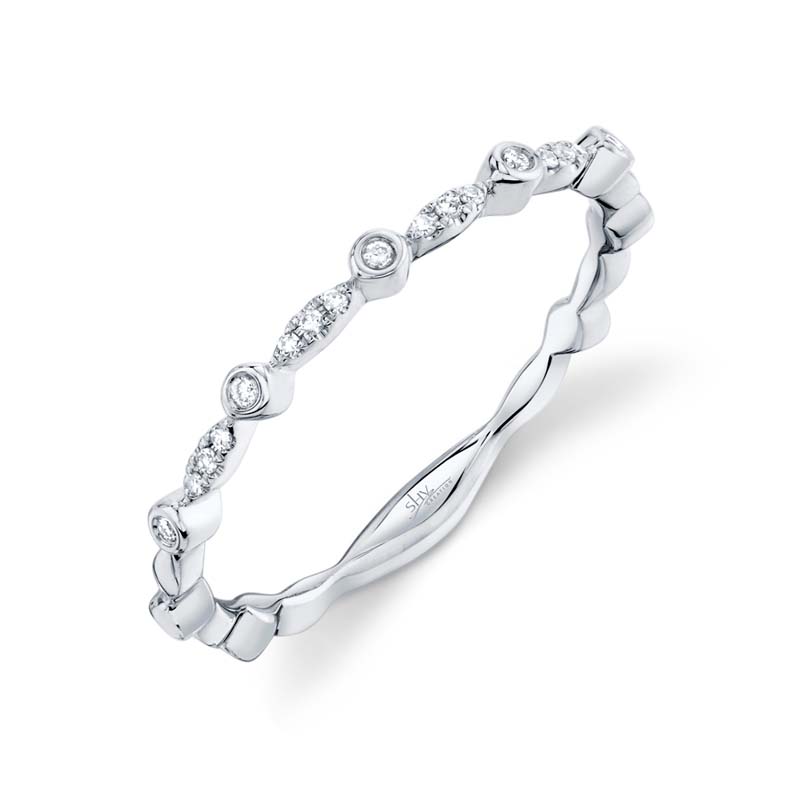 0.06ct 14k White Gold Diamond Ladys Band