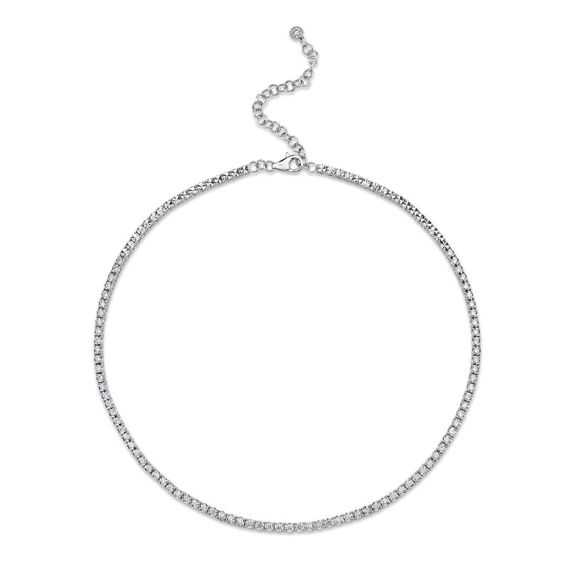 A 14K White Gold Necklace That Is Set With Diamonds Weighing 2.49 Carats Total. G/H, Vs-Si