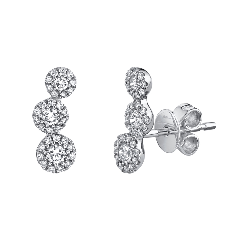 0.36Ct 14K White Gold Diamond Stud Earring
