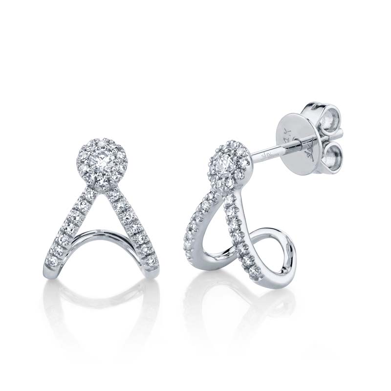 0.20Ct 14K White Gold Diamond Earring