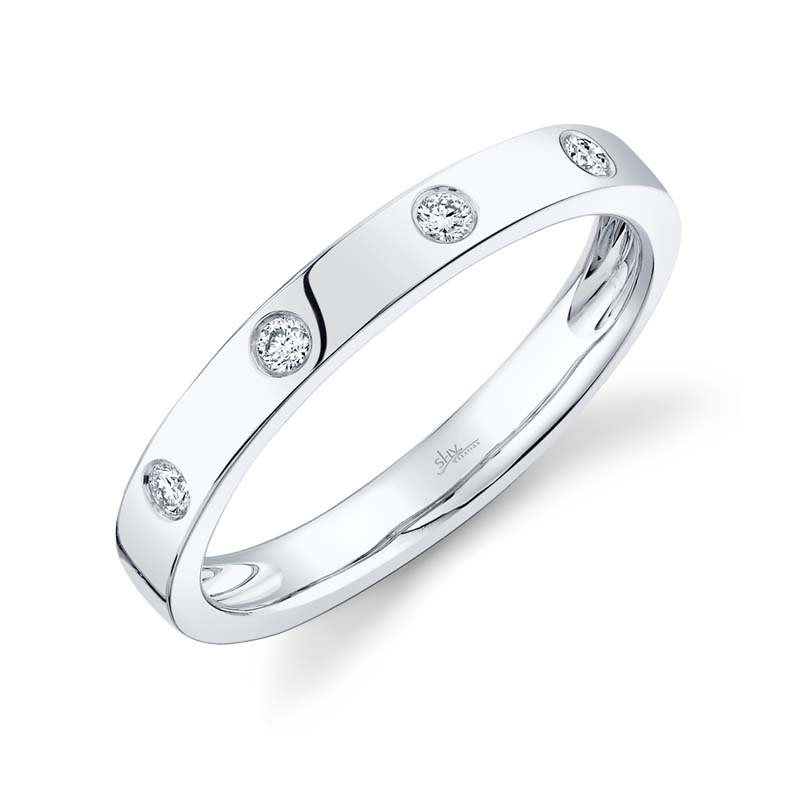 0.07Ct 14K White Gold Diamond LadyS Band