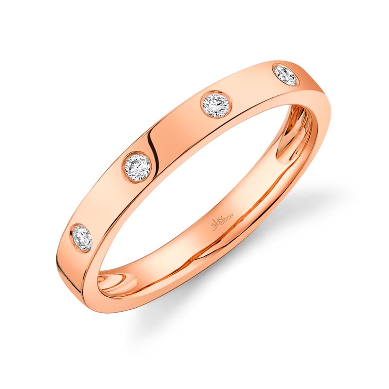 0.07Ct 14K Rose Gold Diamond LadyS Band