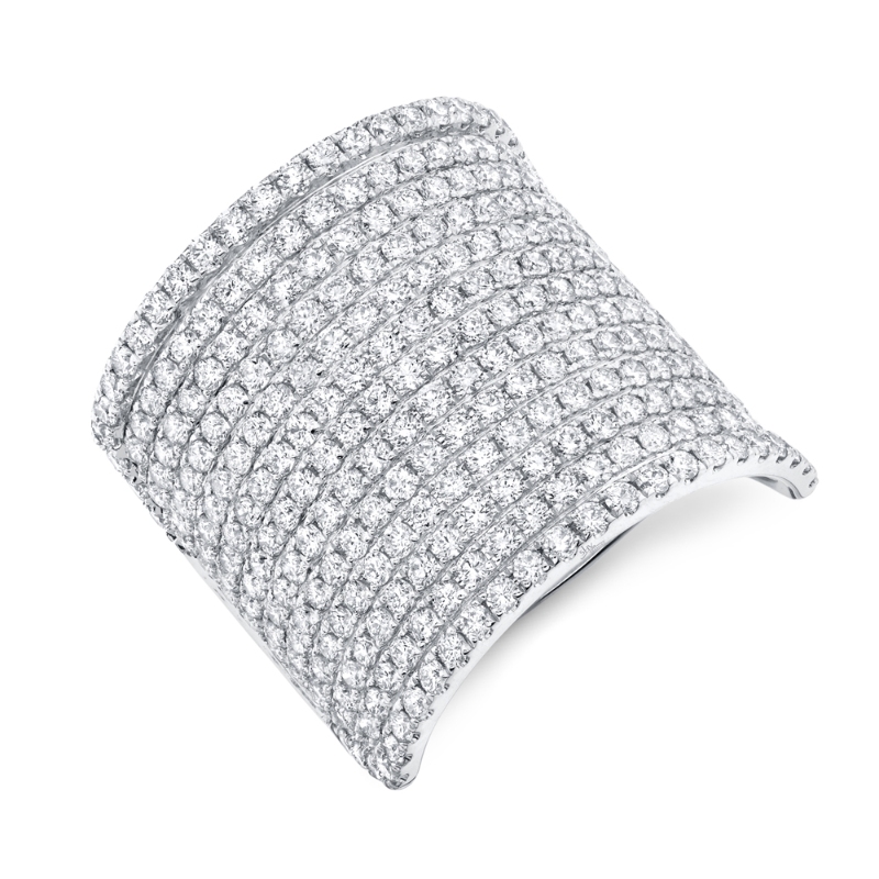 2.86Ct 14K White Gold Diamond Pave Lady's Ring