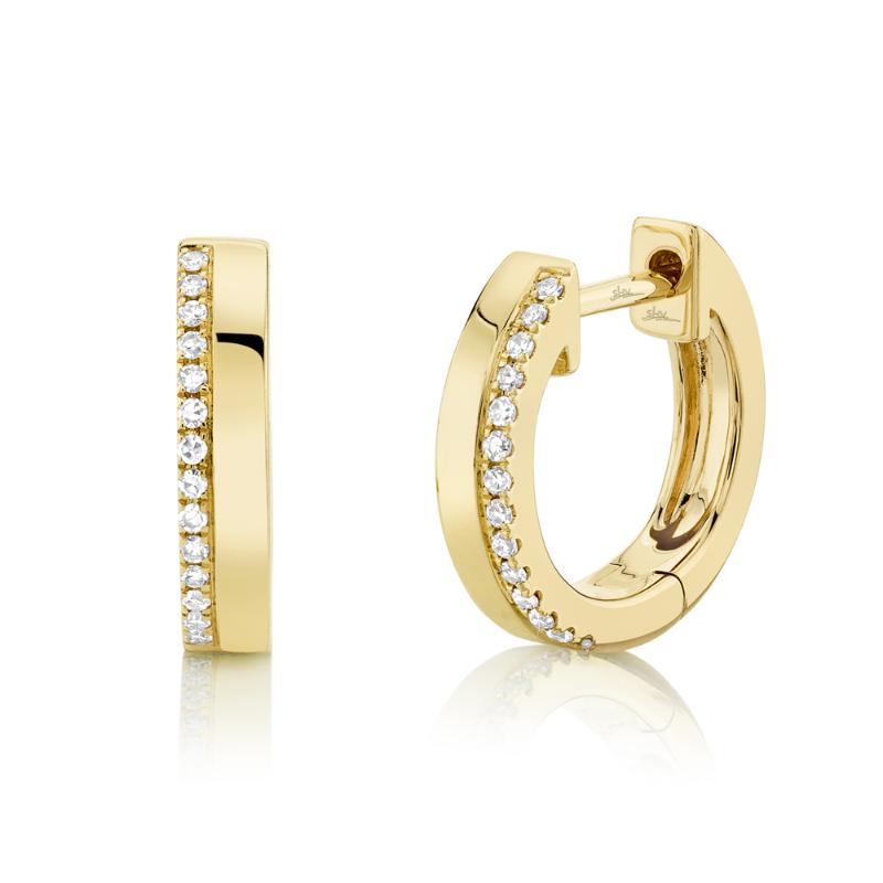 0.08Ct 14K Yellow Gold Diamond Huggie Earring
