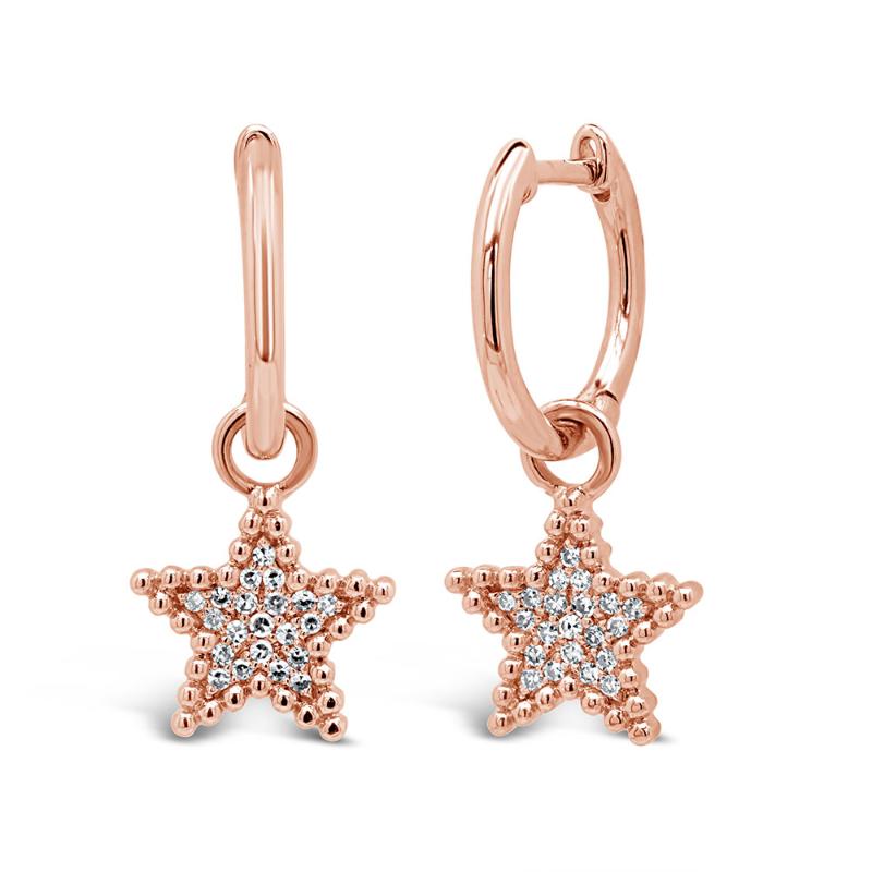 0.09Ct Diamond Star Charm Earring