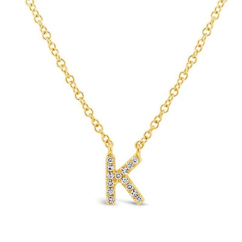 14K Yellow Gold Diamond Initial K Pendant