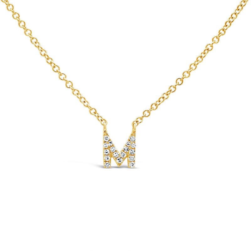 14K Yellow Gold Initial M Pendant