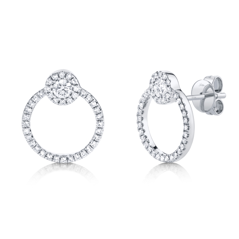 0.39Ct 14K White Gold Diamond Stud Earring