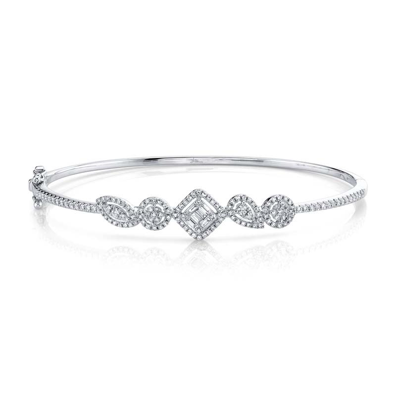 white gold diamond set bangle