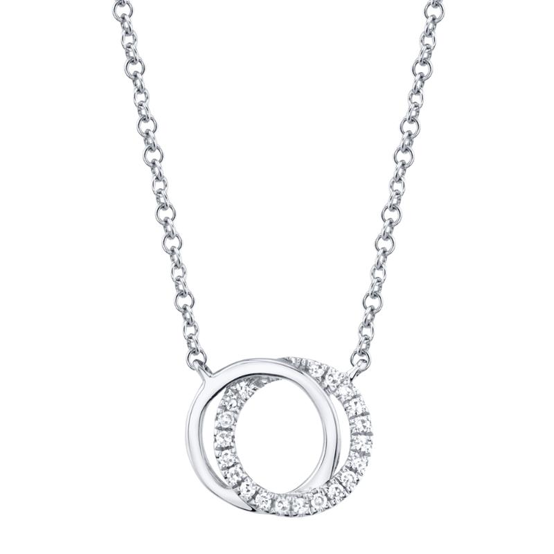 0.07Ct Diamond Love Knot Circle Necklace