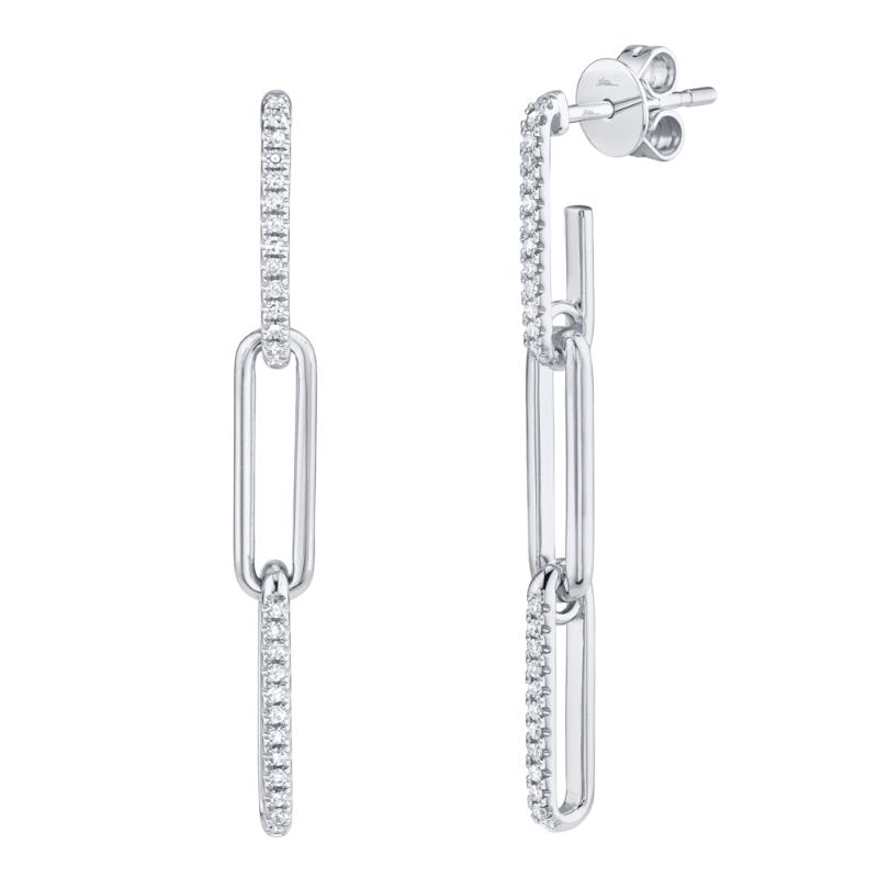 0.17Ct 14K White Gold Diamond Link Earring