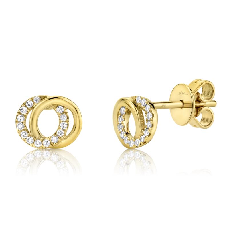 0.09Ct Diamond Love Knot Circle Earring