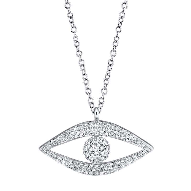 0.30ct 14k White Gold Diamond Eye Necklace SC55009935