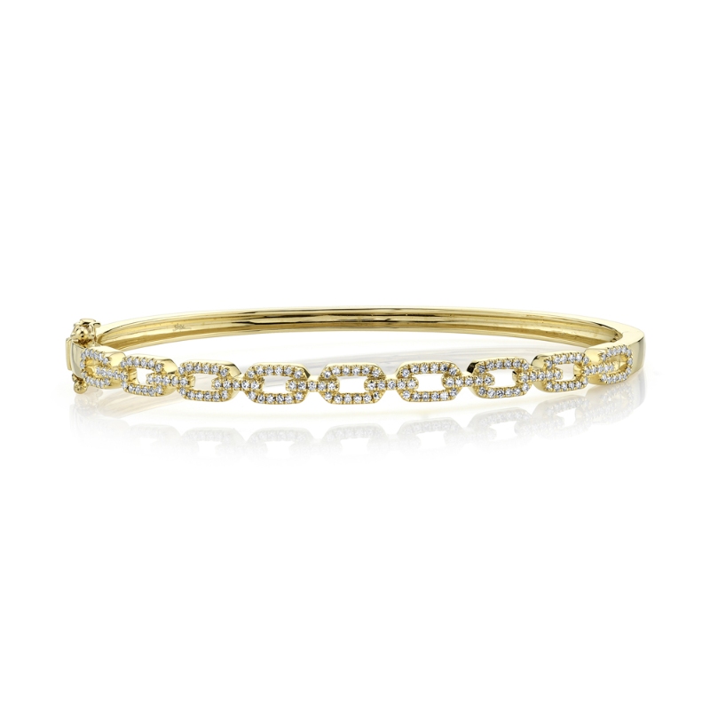 0.44Ct 14K Yellow Gold Diamond Link Bangle