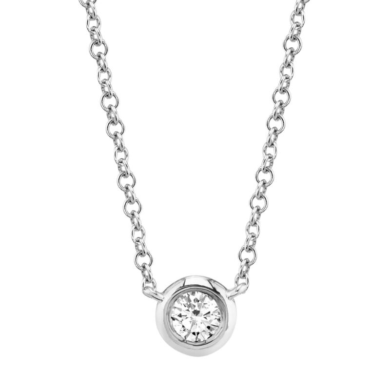 Pandora Era Lab-grown Diamond Bezel Pendant Necklace 0.15 carat tw 14k Gold  | Gold | Pandora Canada