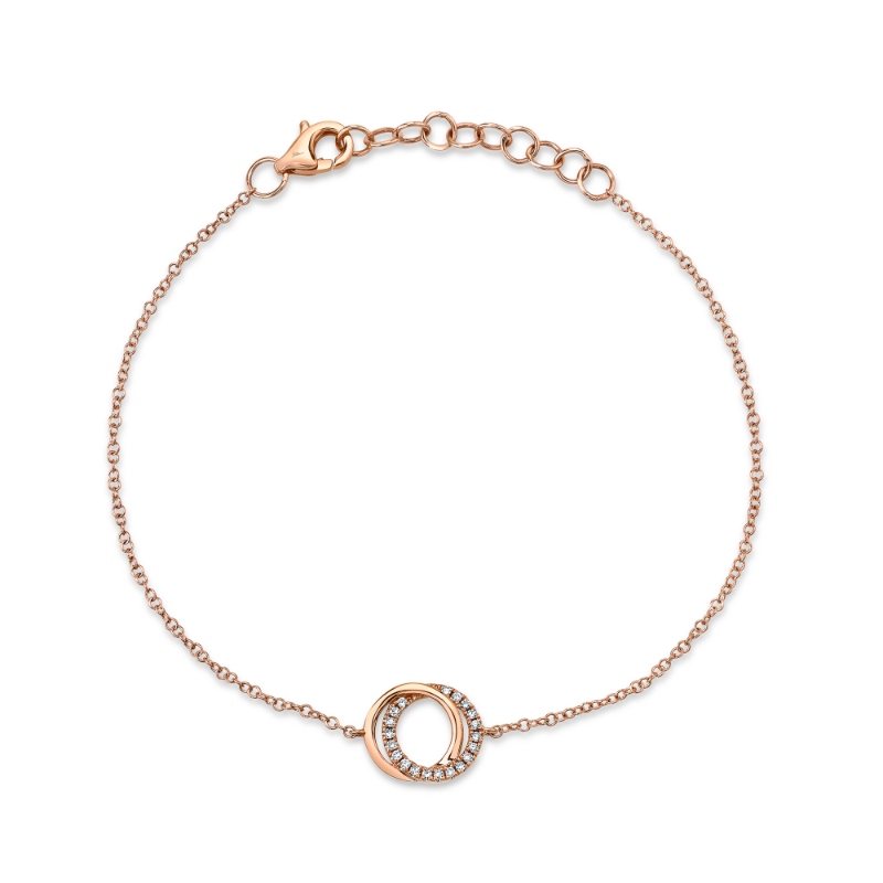 A 14K Rose Gold And Diamond Love Knot Bracelet