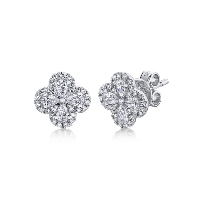 0.60Ct Diamond Clover Stud Earring