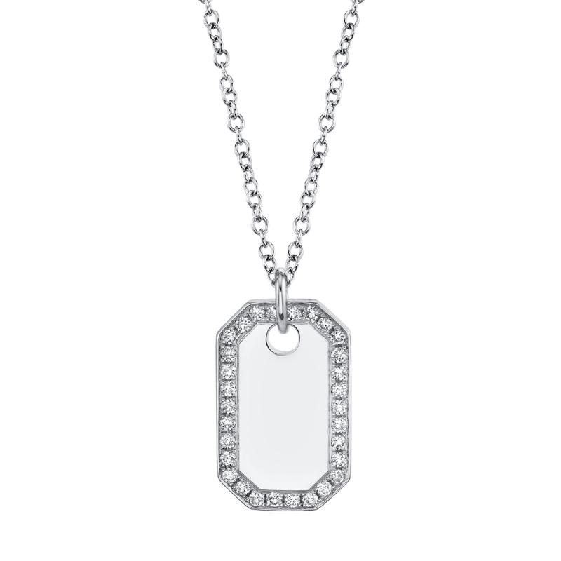 0.40Ct Diamond Dog Tag Necklace