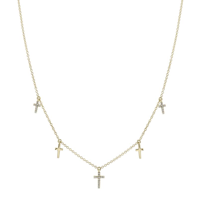0.09Ct Diamond Cross Necklace