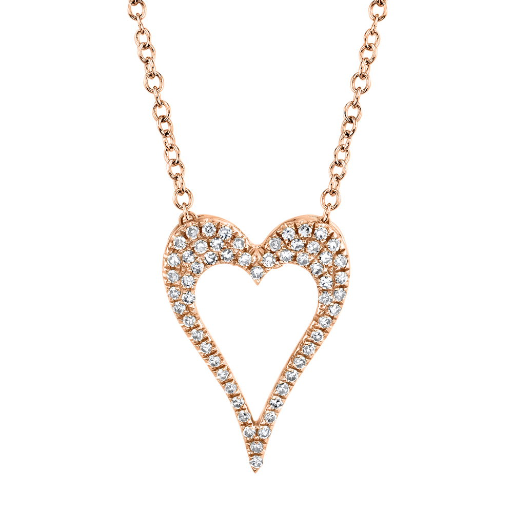 0.14Ct Diamond Open Heart Necklace