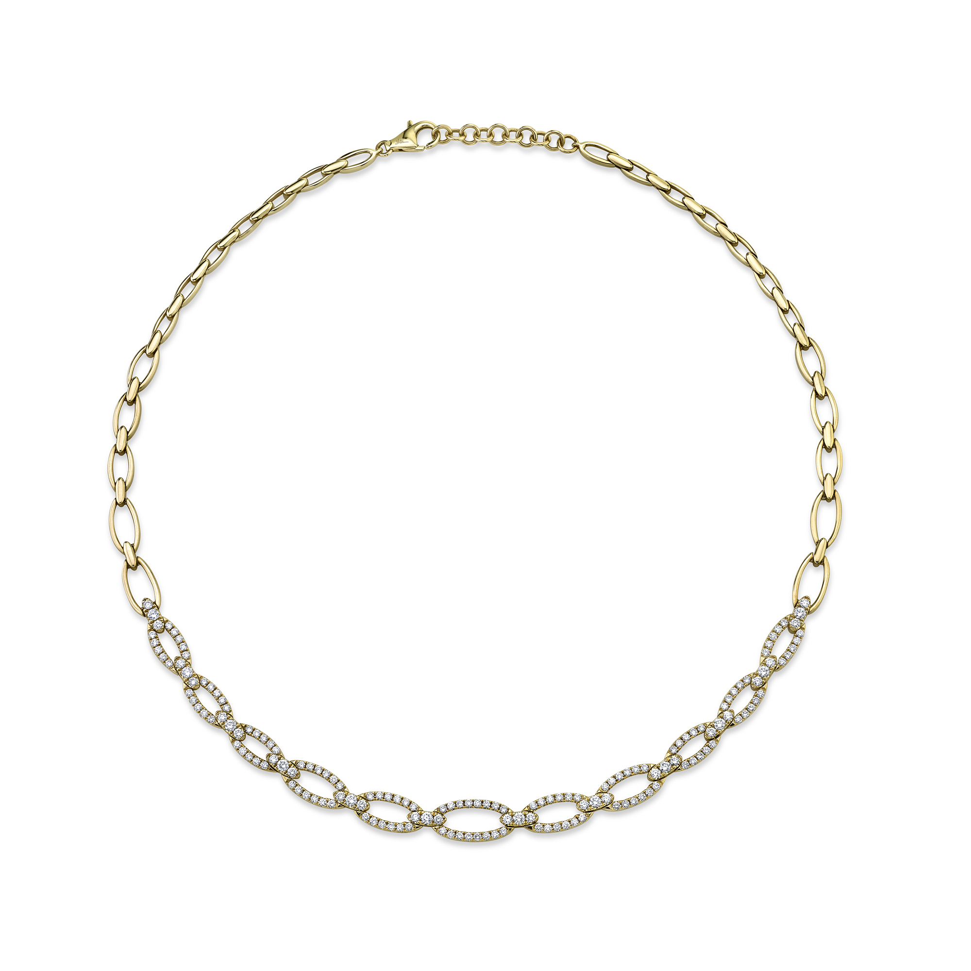 2.53Ct 14K Yellow Gold Diamond Link Necklace