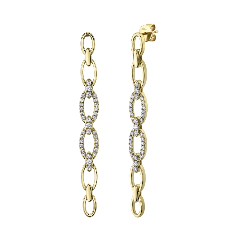 1.07Ct 14K Yellow Gold Diamond Link Earring