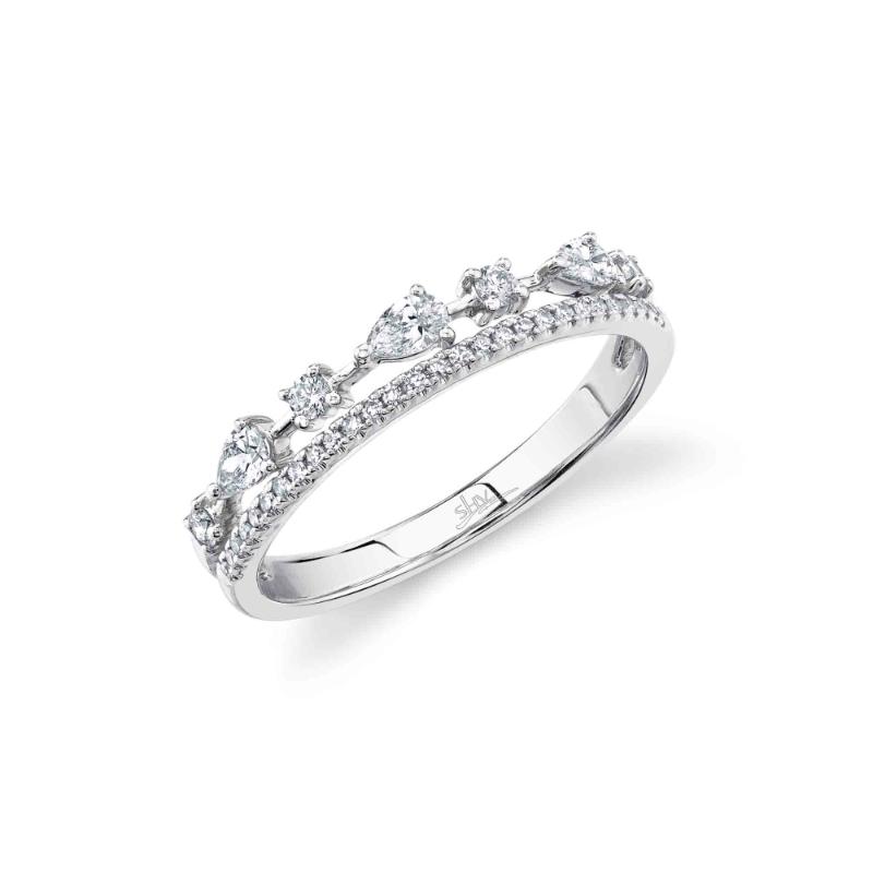 14K White Gold Double Diamond Ring