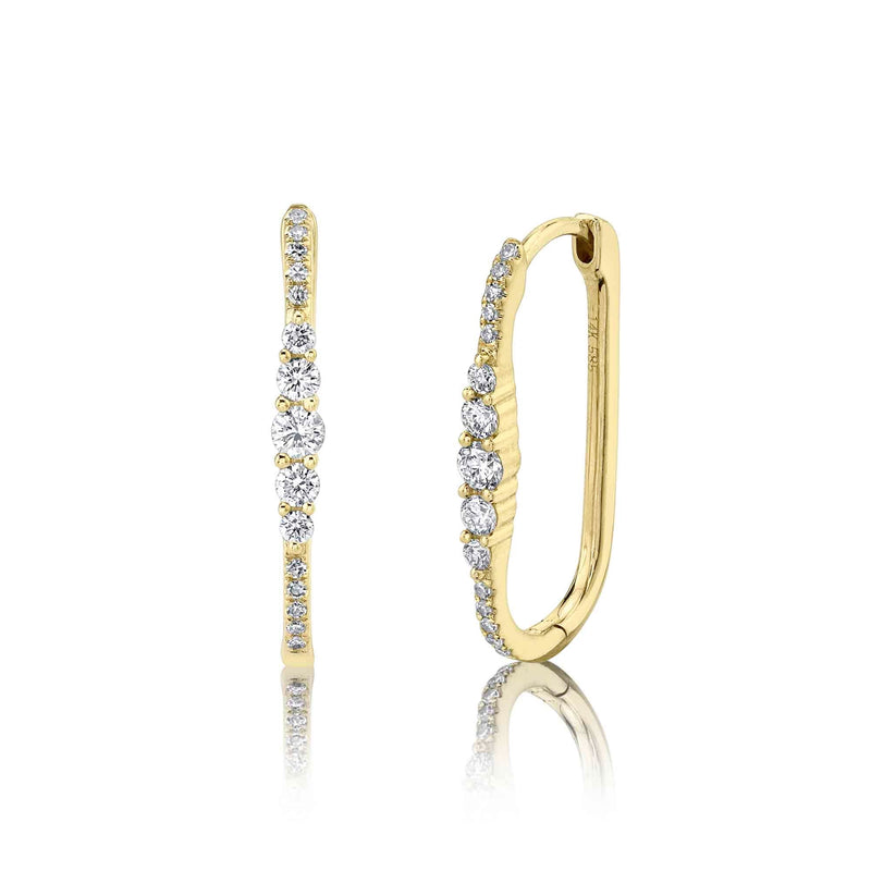 0.29Ct Diamond Oval Hoop Earring