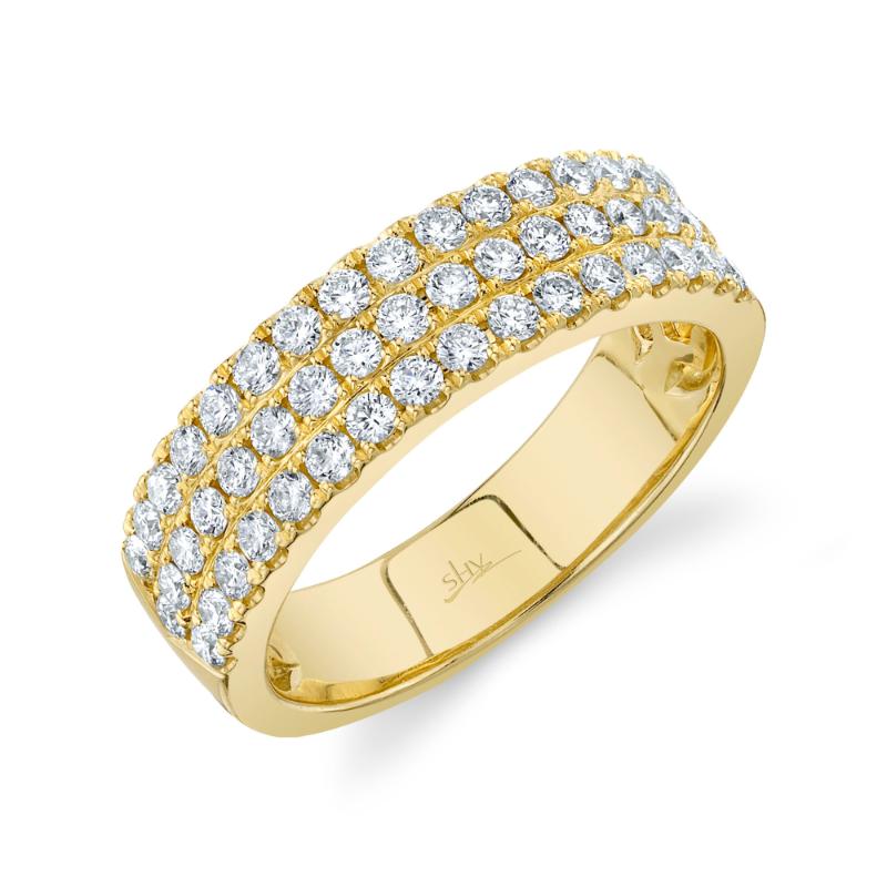 14K Yellow Gold With Diamond Band