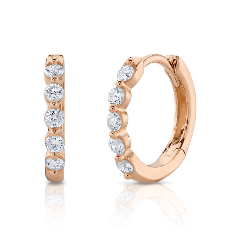 14K Rose Gold Hoop Earring