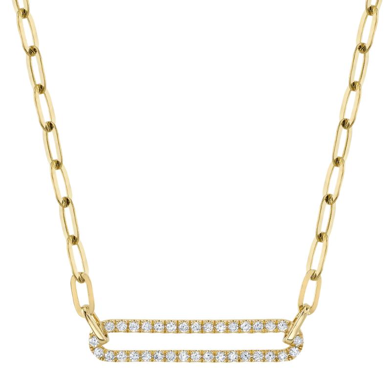 0.26Ct Diamond Paper Clip Link Necklace