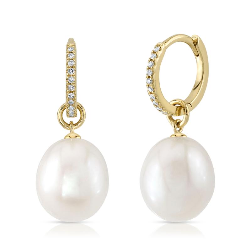 Diamond & Cultured Pearl Earrings