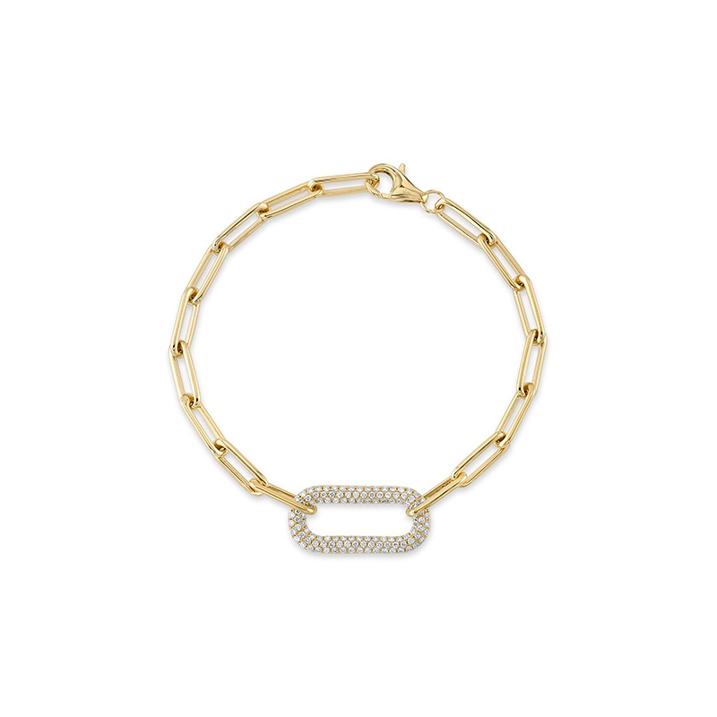 A 14K Yellow Gold Paperclip Link Bracelet